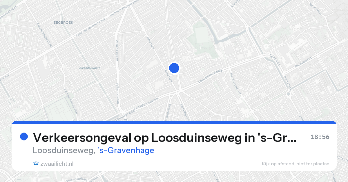 Verkeersongeval op Loosduinseweg in 's-Gravenhage — 18 aug 2026