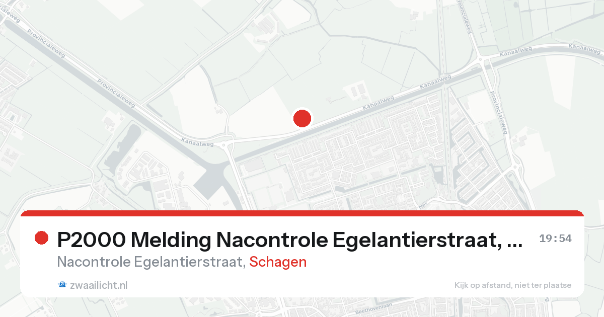 P2000 Melding Nacontrole Egelantierstraat, Schagen — 2 feb 2026