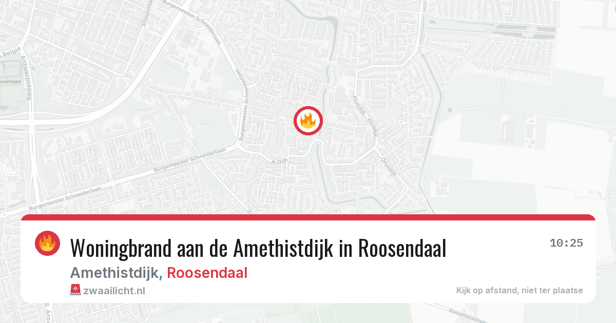 Woningbrand aan de Amethistdijk in Roosendaal — 30 jan 2026
