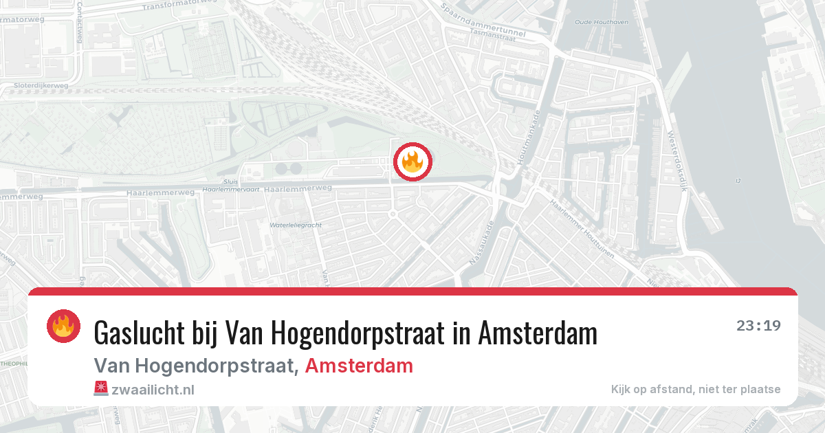 Gaslucht bij Van Hogendorpstraat in Amsterdam — 24 apr 2026