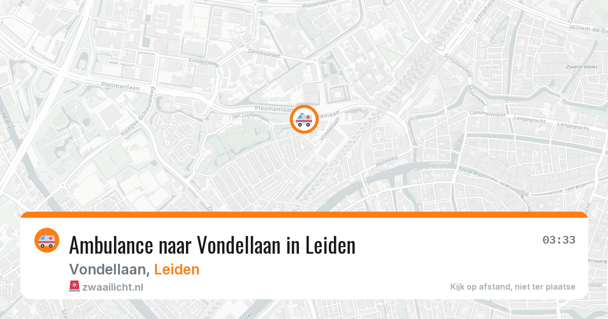 Ambulance naar Vondellaan in Leiden — 12 aug 2026