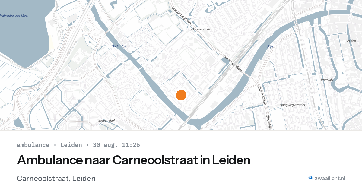 Ambulance naar Carneoolstraat in Leiden — 30 aug 2026