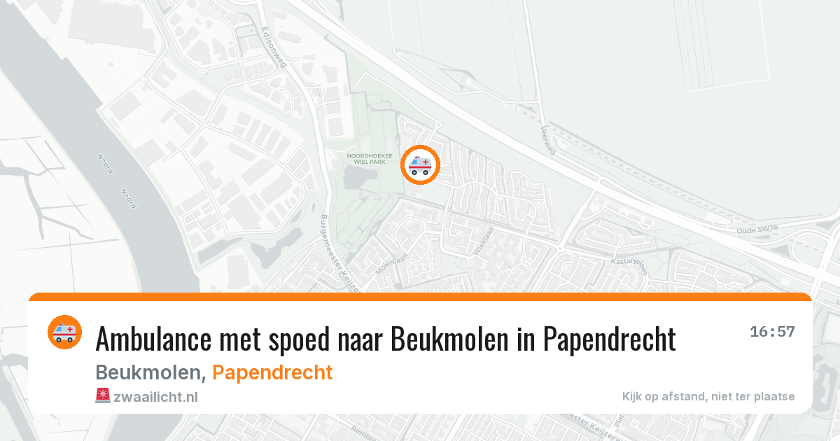 Ambulance met spoed naar Beukmolen in Papendrecht — 18 jun 2026