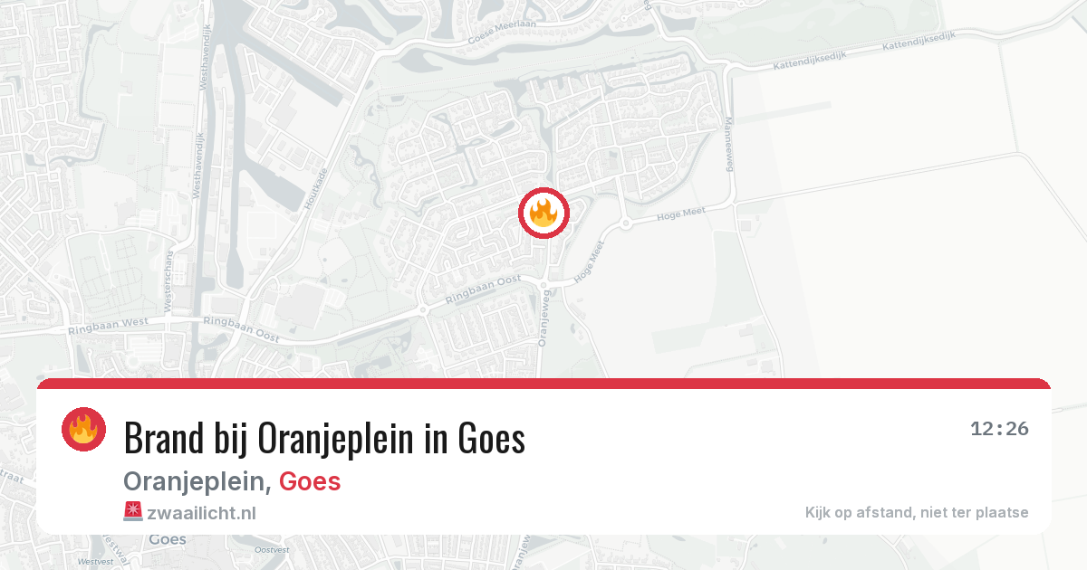 Brand bij Oranjeplein in Goes — 3 jun 2026