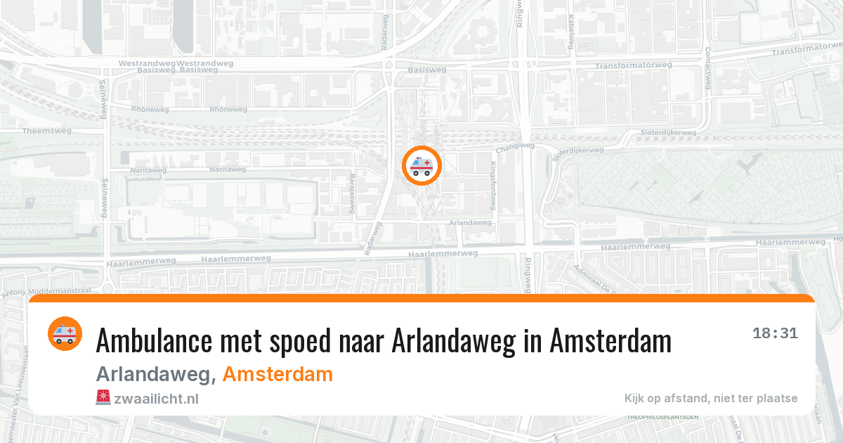 Ambulance met spoed naar Arlandaweg in Amsterdam — 16 jul 2026
