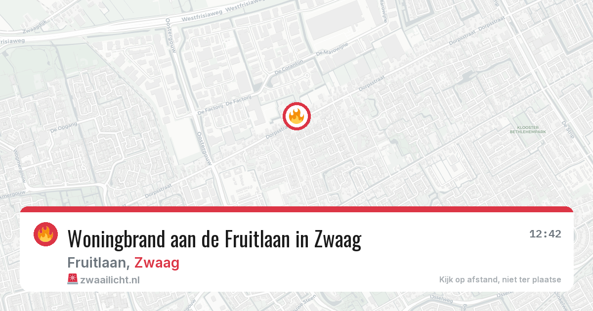Woningbrand aan de Fruitlaan in Zwaag — 18 mei 2026