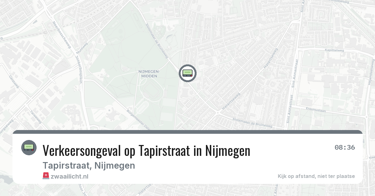 Verkeersongeval op Tapirstraat in Nijmegen — 10 mrt 2026