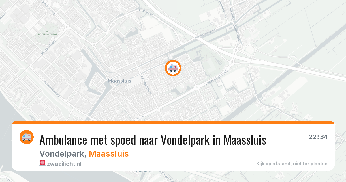 Ambulance met spoed naar Vondelpark in Maassluis — 20 apr 2026