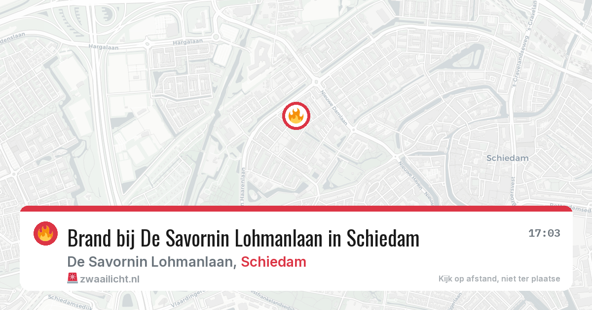 Brand bij De Savornin Lohmanlaan in Schiedam — 25 jul 2026