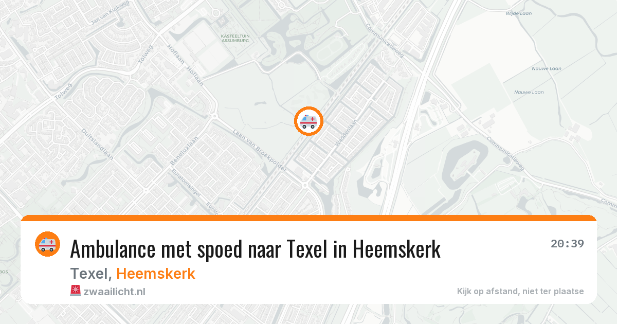 Ambulance met spoed naar Texel in Heemskerk — 15 jun 2026