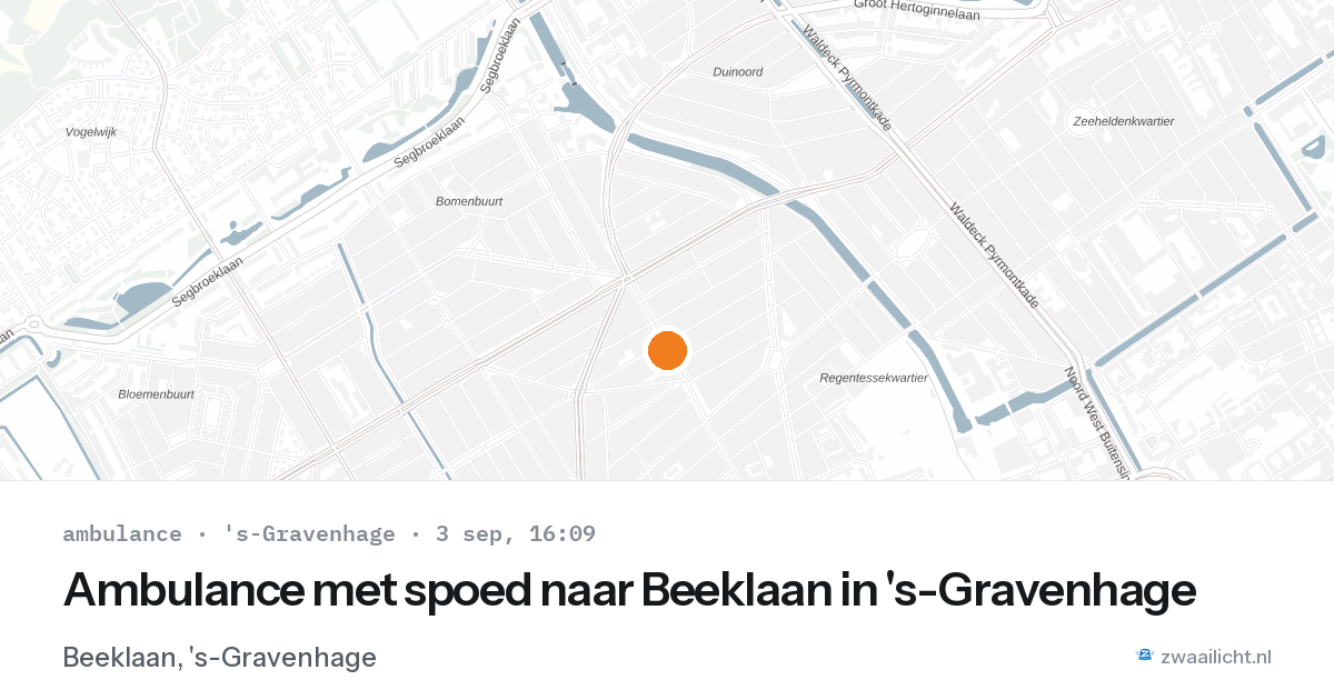 Ambulance met spoed naar Beeklaan in 's-Gravenhage — 3 sep 2026