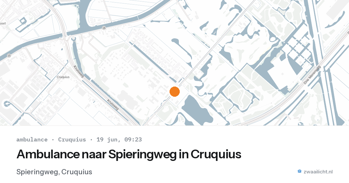 Ambulance naar Spieringweg in Cruquius — 19 jun 2026
