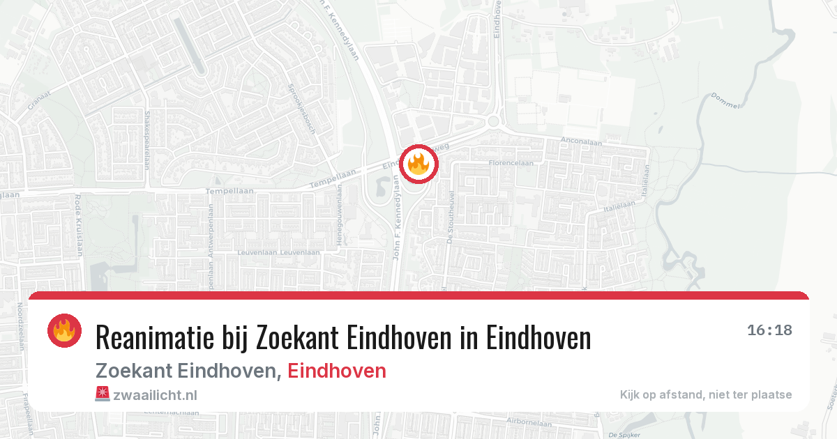 Reanimatie bij Zoekant Eindhoven in Eindhoven — 6 jul 2026