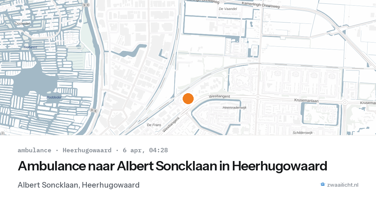 Ambulance naar Albert Soncklaan in Heerhugowaard — 6 apr 2026