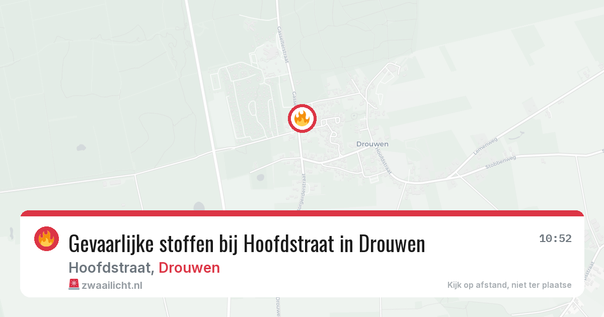 Gevaarlijke stoffen bij Hoofdstraat in Drouwen — 28 mei 2026