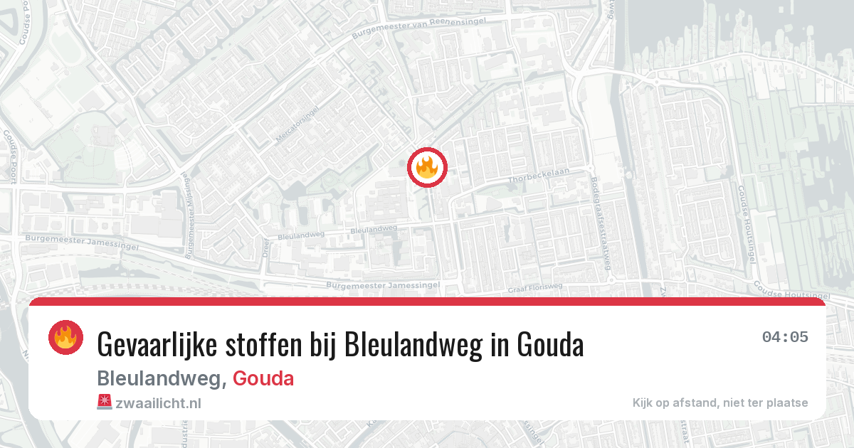 Gevaarlijke stoffen bij Bleulandweg in Gouda — 11 mei 2026
