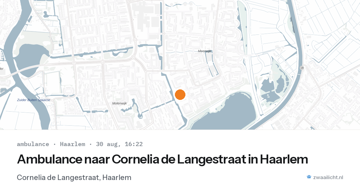 Ambulance naar Cornelia de Langestraat in Haarlem — 30 aug 2026