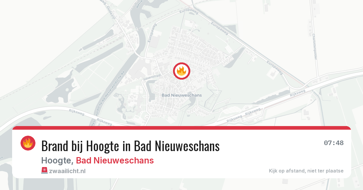 Brand bij Hoogte in Bad Nieuweschans — 8 mrt 2026