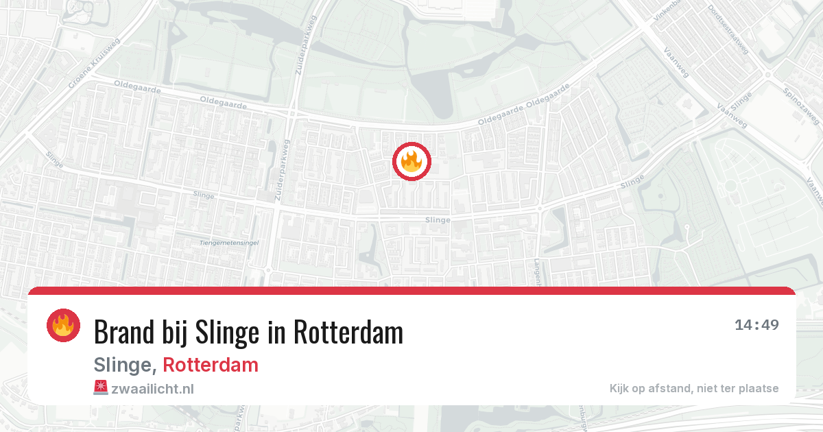 Brand bij Slinge in Rotterdam — 11 aug 2026