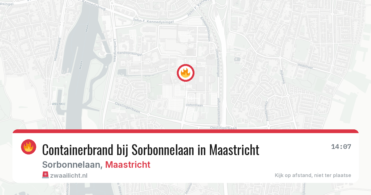 Containerbrand bij Sorbonnelaan in Maastricht — 6 jul 2026