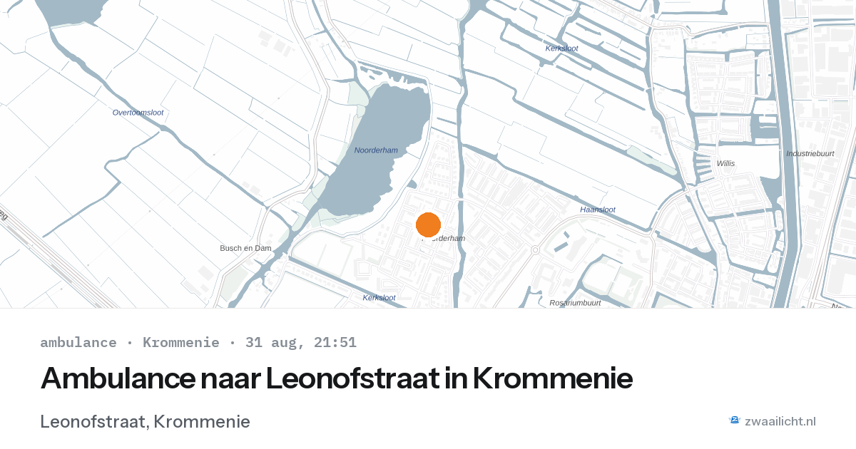 Ambulance naar Leonofstraat in Krommenie — 31 aug 2026