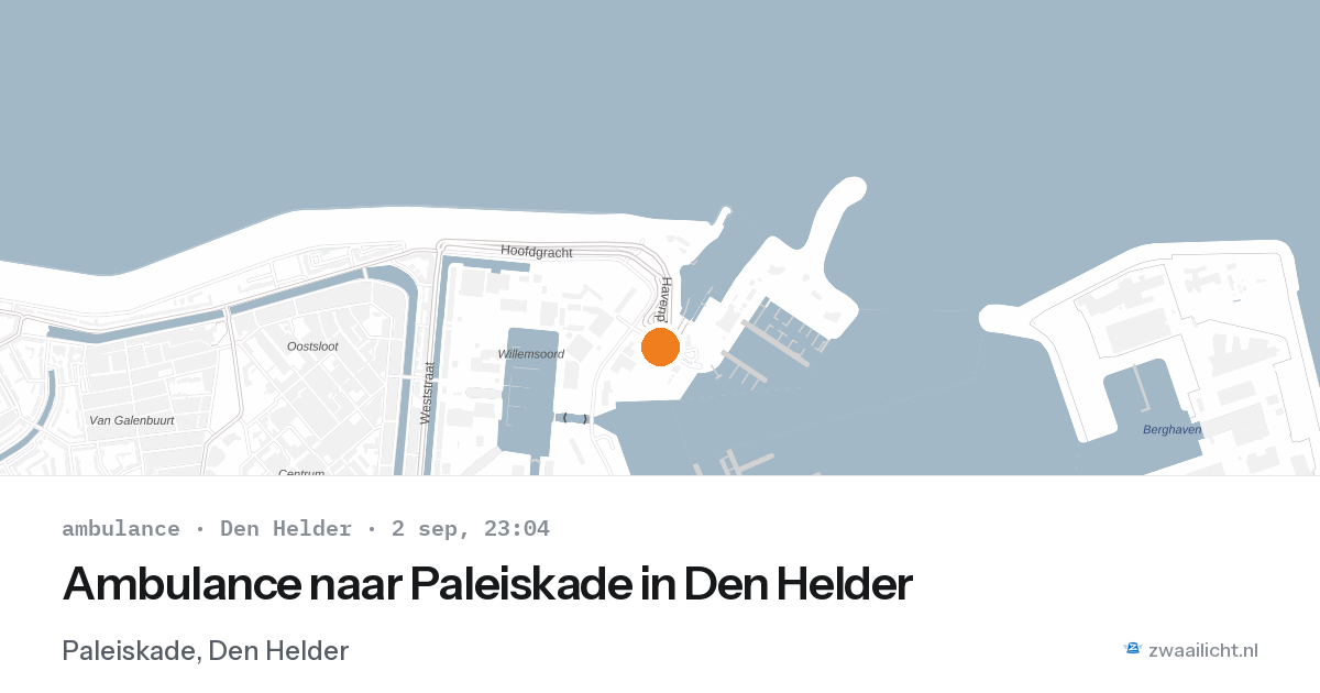 Ambulance naar Paleiskade in Den Helder — 2 sep 2026