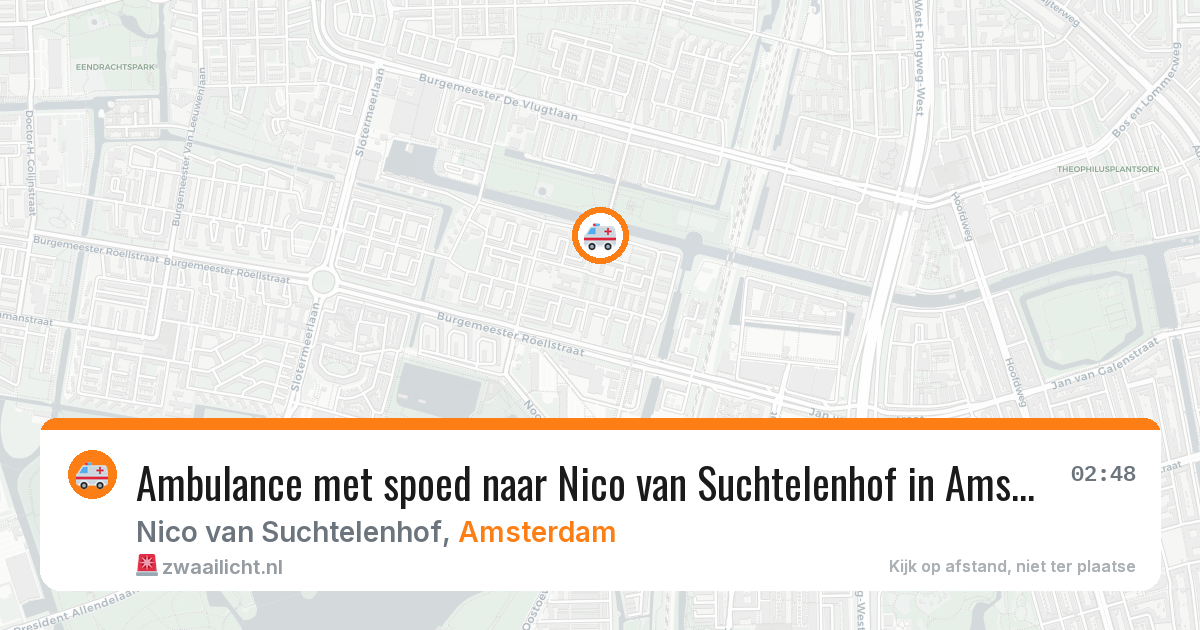 Ambulance met spoed naar Nico van Suchtelenhof in Amsterdam — 1 jul 2026