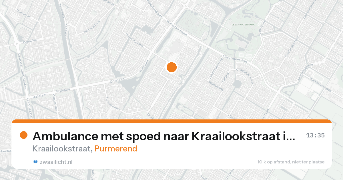 Ambulance met spoed naar Kraailookstraat in Purmerend — 1 jun 2026
