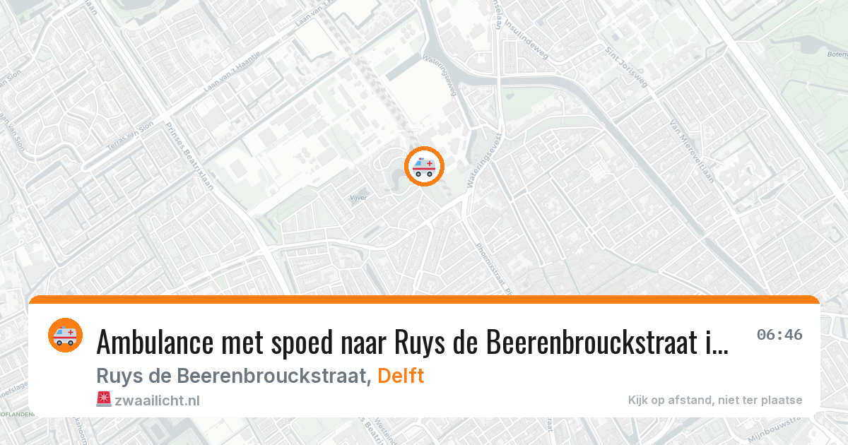 Ambulance met spoed naar Ruys de Beerenbrouckstraat in Delft — 6 jul 2026