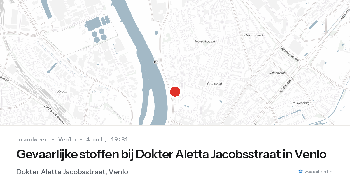 Gevaarlijke stoffen bij Dokter Aletta Jacobsstraat in Venlo — 4 mrt 2026