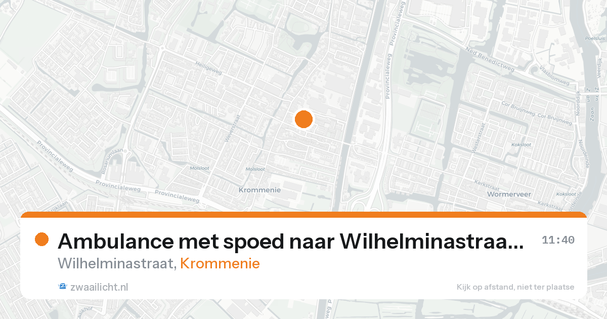 Ambulance met spoed naar Wilhelminastraat in Krommenie — 21 aug 2026