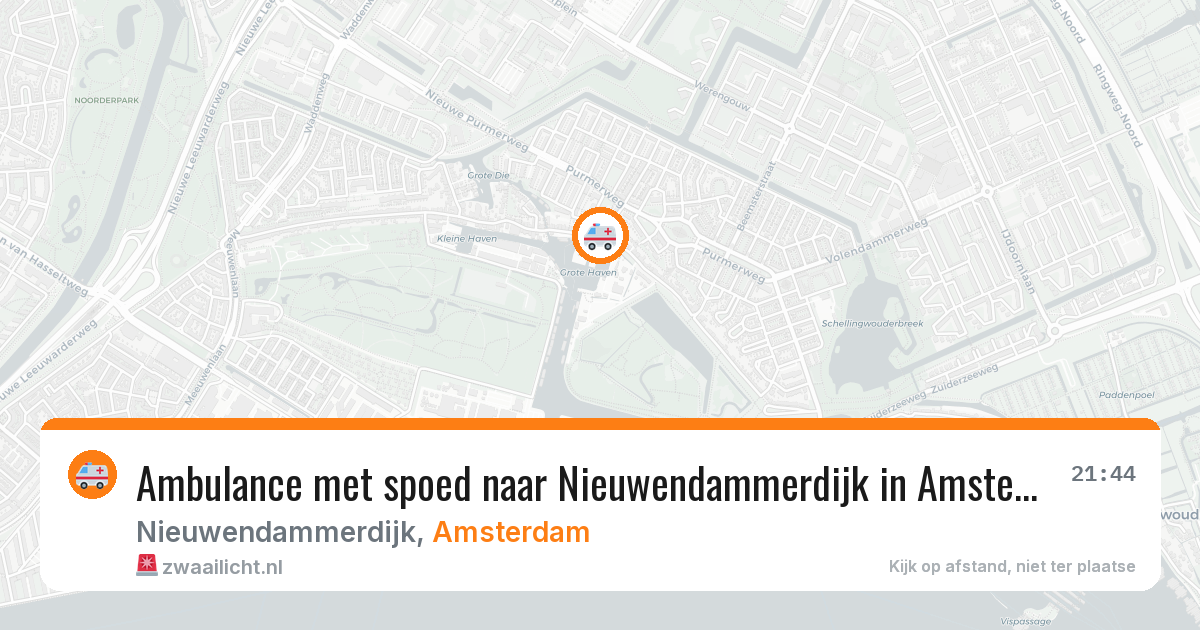 Ambulance met spoed naar Nieuwendammerdijk in Amsterdam — 11 aug 2026