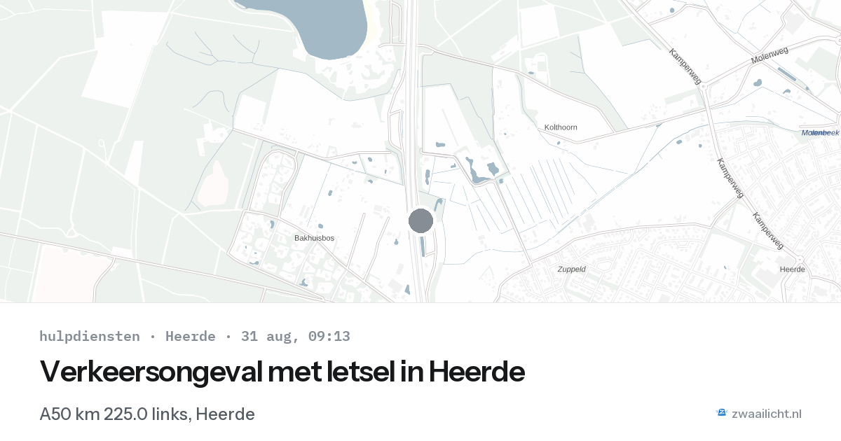 Verkeersongeval met letsel in Heerde — 31 aug 2026