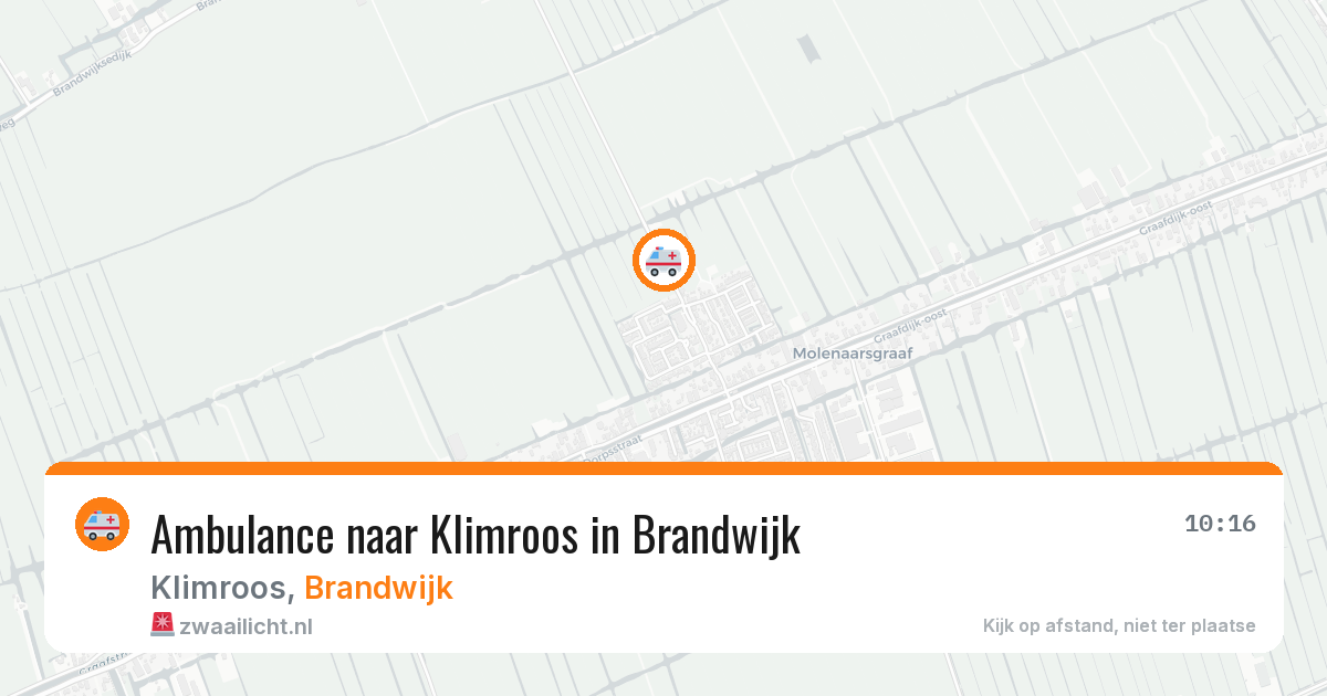 Ambulance naar Klimroos in Brandwijk — 8 jul 2026