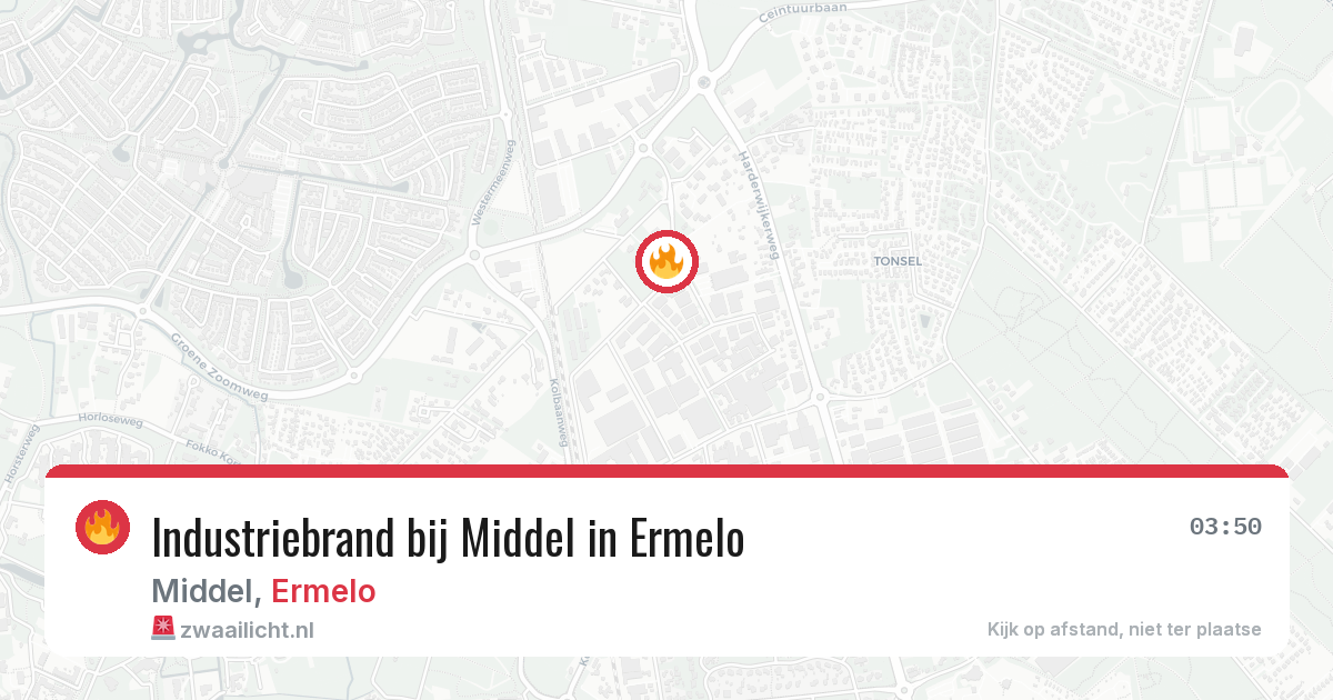Industriebrand bij Middel in Ermelo — 2 mei 2026