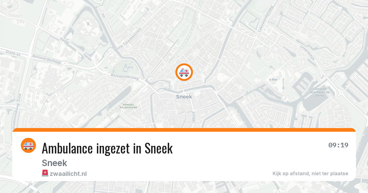 Ambulance ingezet in Sneek — 14 feb 2026 | 🚨 Zwaailicht.nl