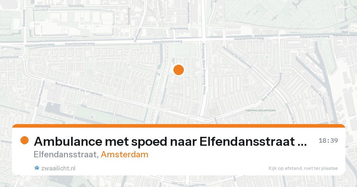Ambulance met spoed naar Elfendansstraat in Amsterdam — 20 aug 2026