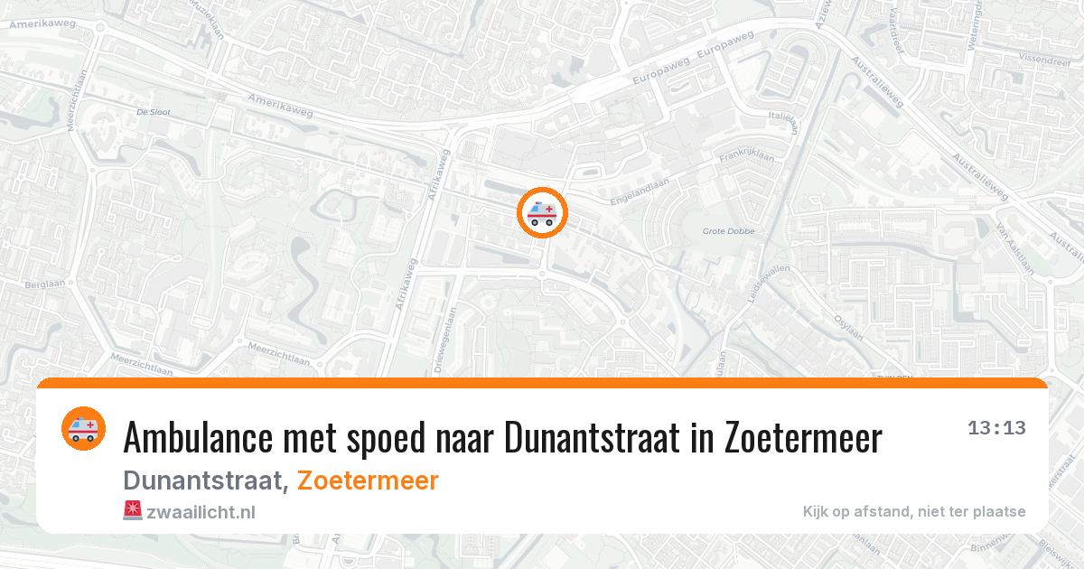 Ambulance met spoed naar Dunantstraat in Zoetermeer — 26 mrt 2026