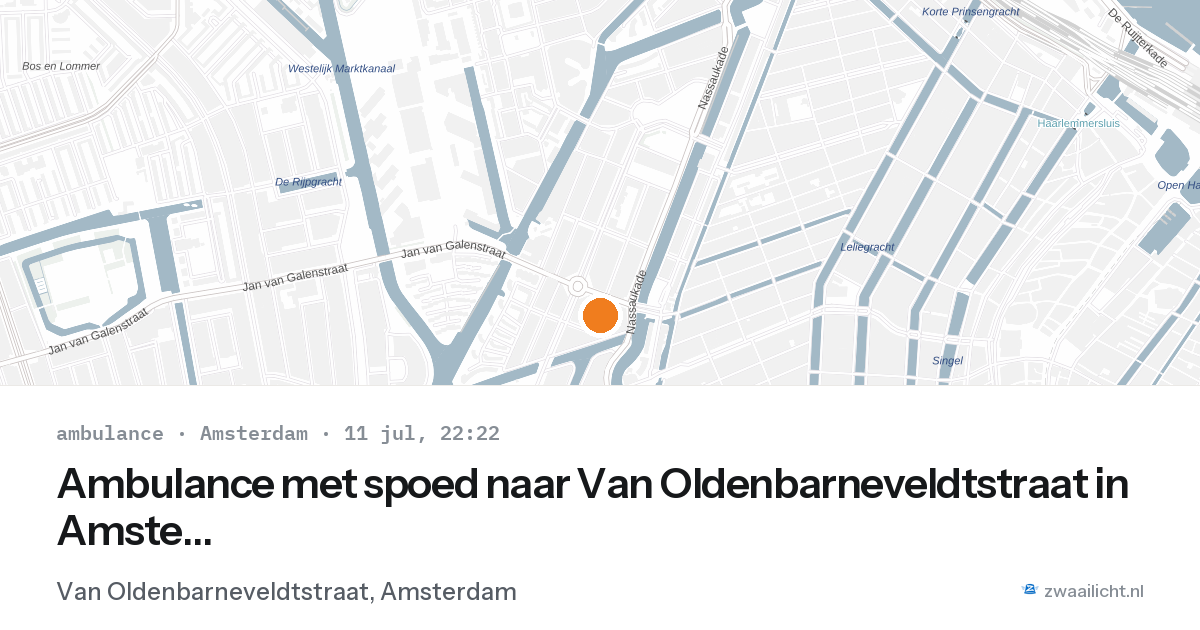 Ambulance met spoed naar Van Oldenbarneveldtstraat in Amsterdam — 11 jul 2026