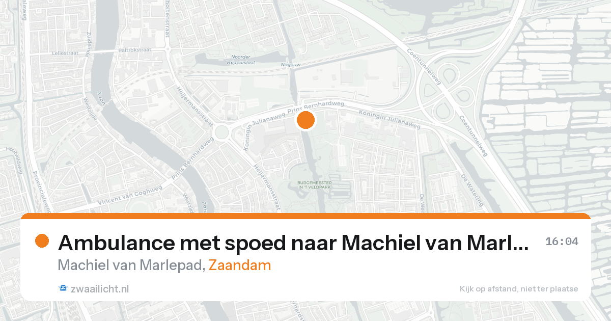 Ambulance met spoed naar Machiel van Marlepad in Zaandam — 17 aug 2026