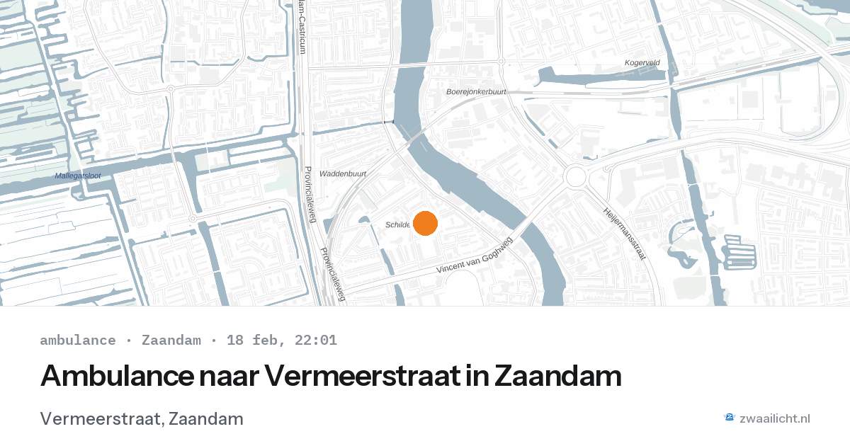 Ambulance naar Vermeerstraat in Zaandam — 18 feb 2026