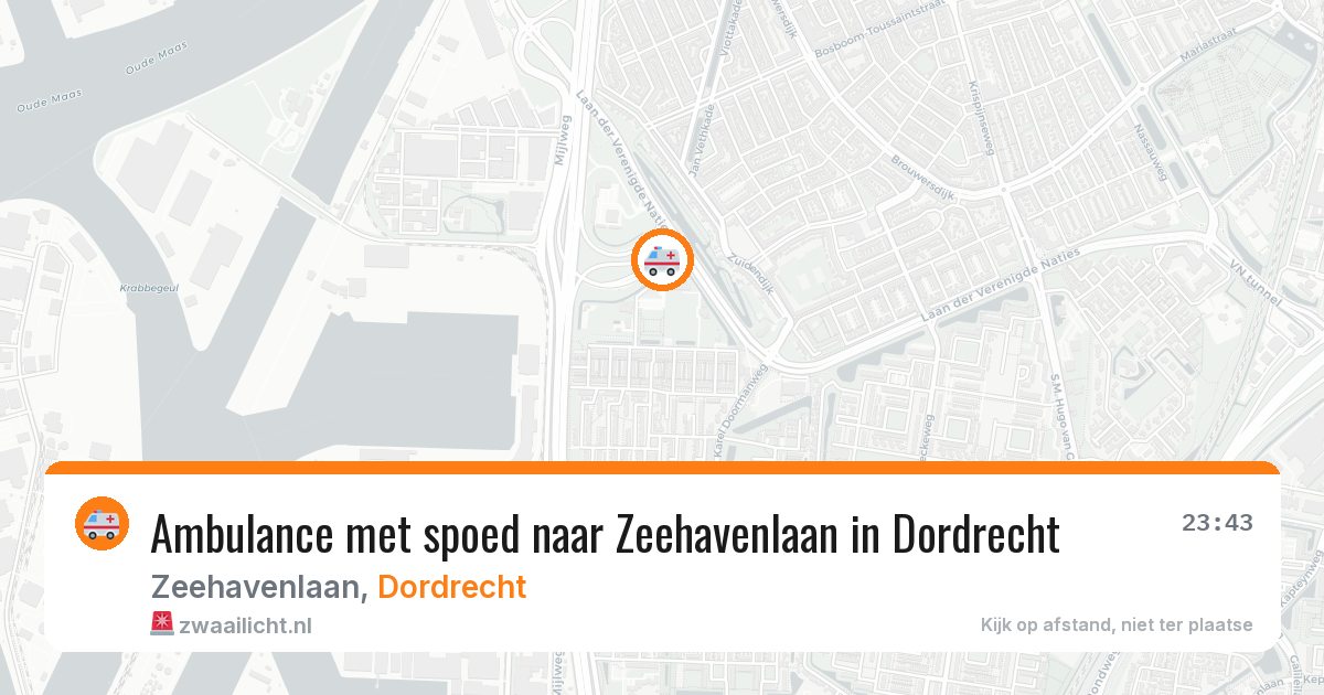 Ambulance met spoed naar Zeehavenlaan in Dordrecht — 19 jun 2026