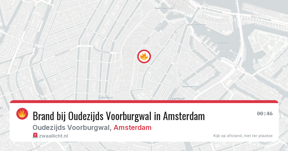 Brand bij Oudezijds Voorburgwal in Amsterdam — 29 mei 2026