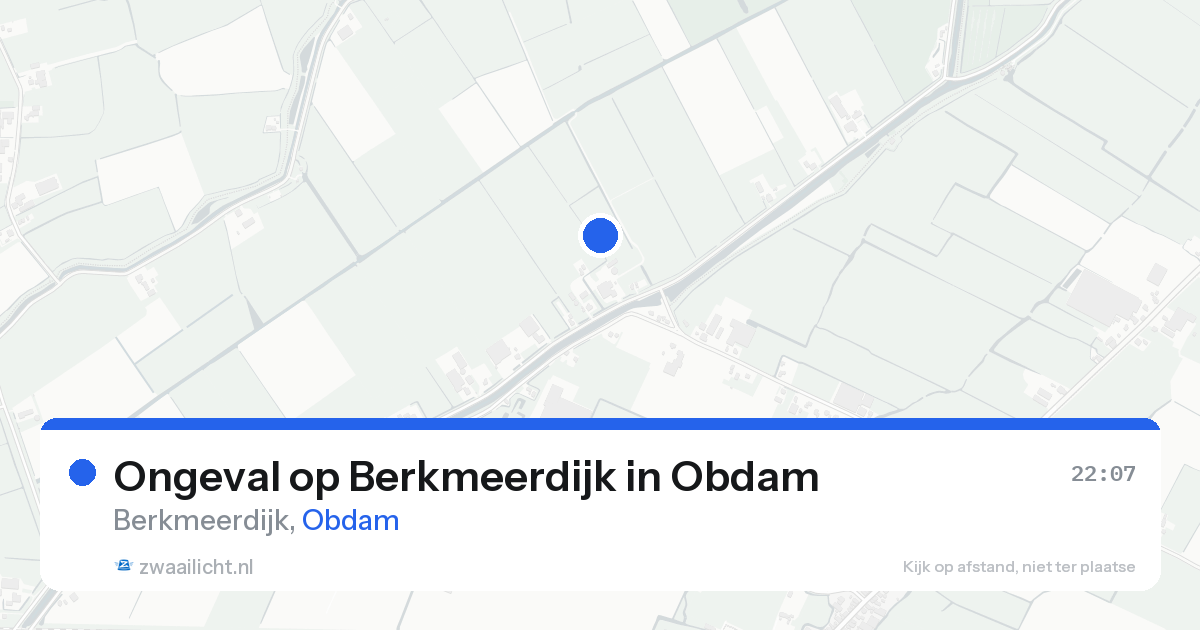 Ongeval op Berkmeerdijk in Obdam — 23 aug 2026