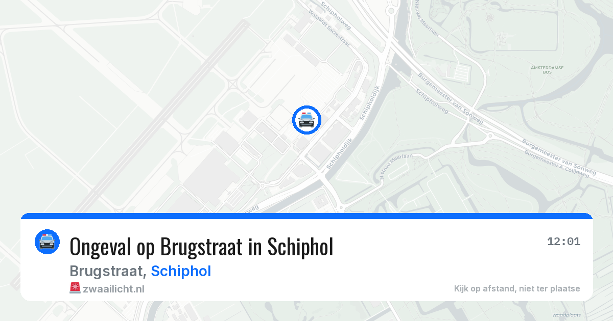 Ongeval op Brugstraat in Schiphol — 12 aug 2026