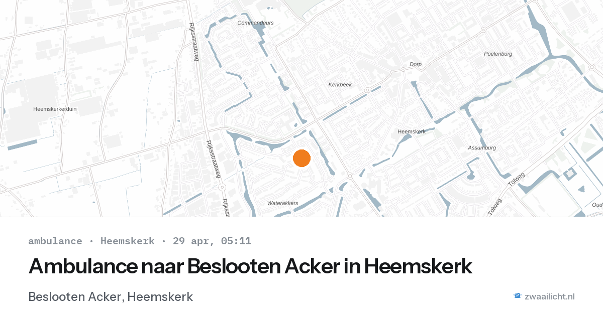 Ambulance naar Beslooten Acker in Heemskerk — 29 apr 2026