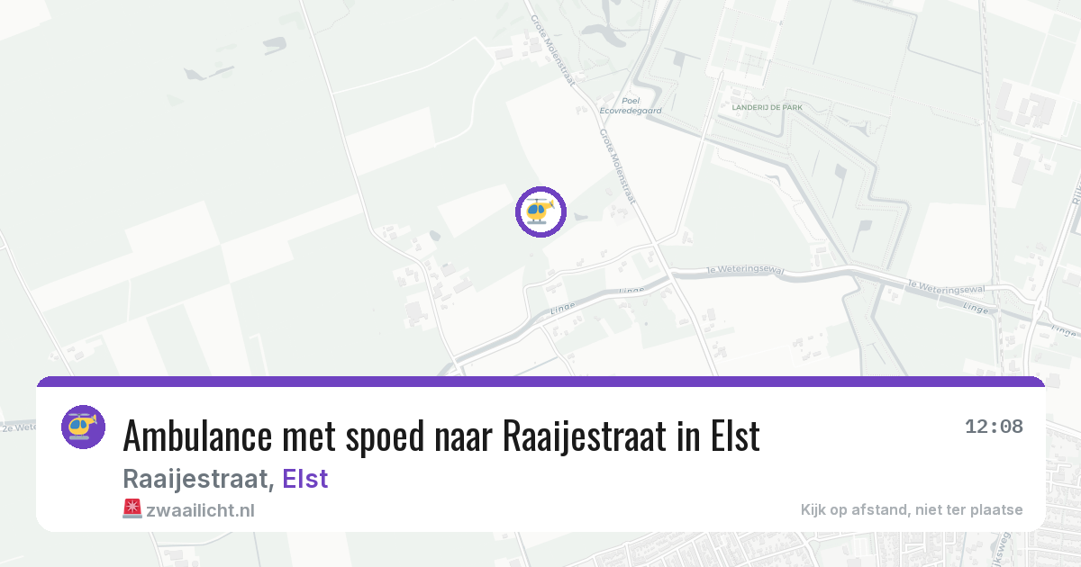 Ambulance met spoed naar Raaijestraat in Elst — 17 jun 2026
