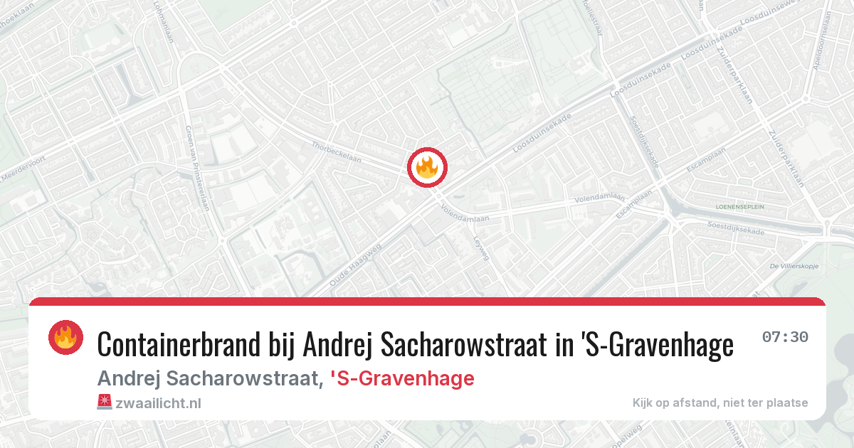 Containerbrand bij Andrej Sacharowstraat in 'S-Gravenhage — 24 jun 2026
