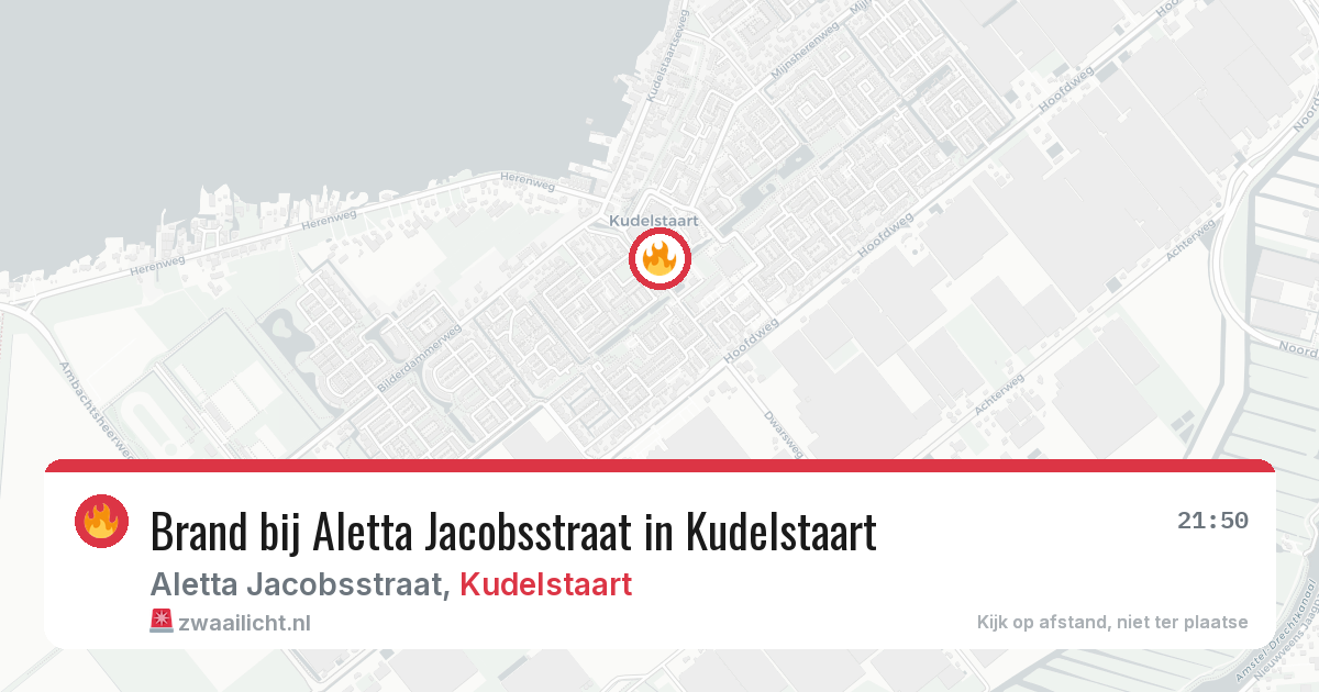 Brand bij Aletta Jacobsstraat in Kudelstaart — 24 feb 2026