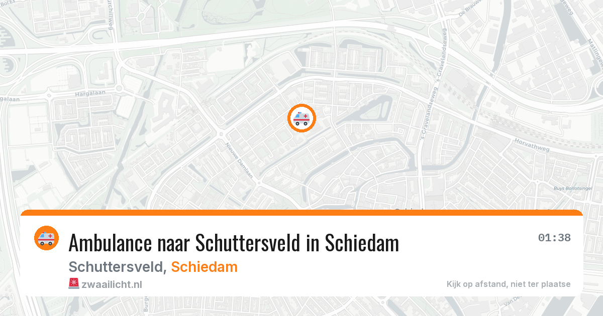 Ambulance naar Schuttersveld in Schiedam — 26 jul 2026